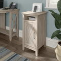 Small Storage Cabinet with Door and Open Cubby – Washed Gray