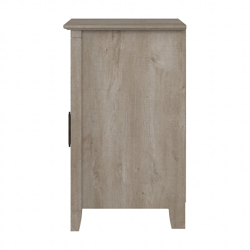 Small Storage Cabinet with Door and Open Cubby – Washed Gray