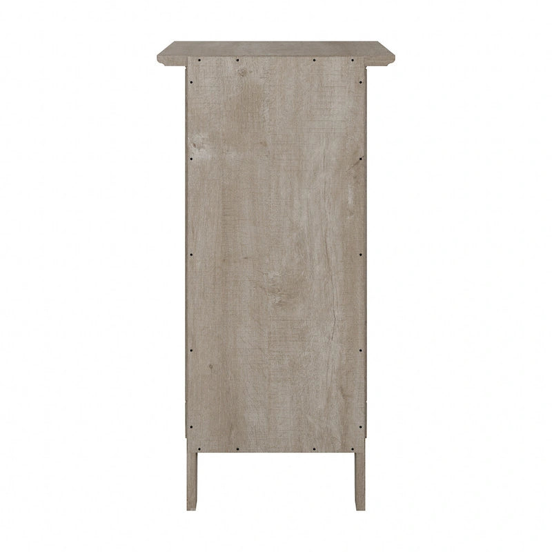 Small Storage Cabinet with Door and Open Cubby – Washed Gray