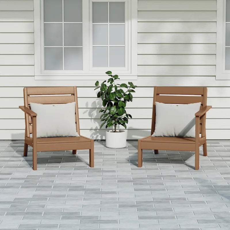 Polytrends Birchwood All Weather HDPE Outdoor Patio Deep Seating Sectional Loveseat
