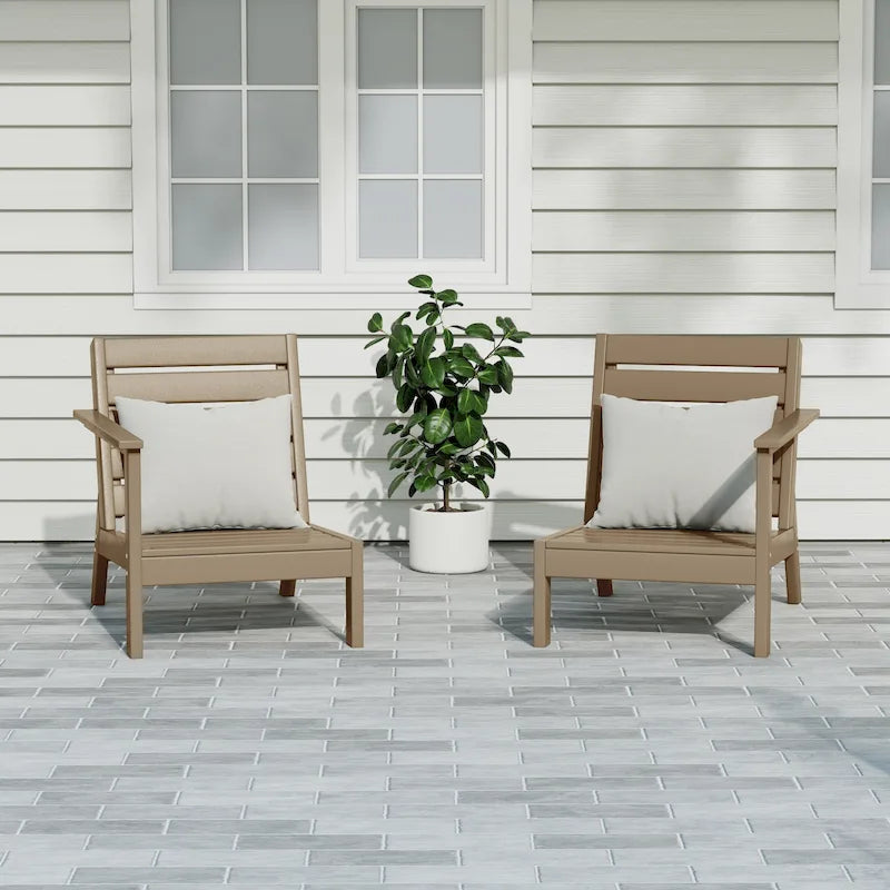 Polytrends Birchwood All Weather HDPE Outdoor Patio Deep Seating Sectional Loveseat