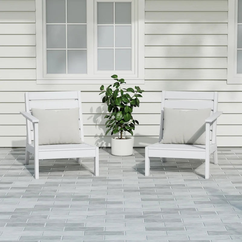 Polytrends Birchwood All Weather HDPE Outdoor Patio Deep Seating Sectional Loveseat