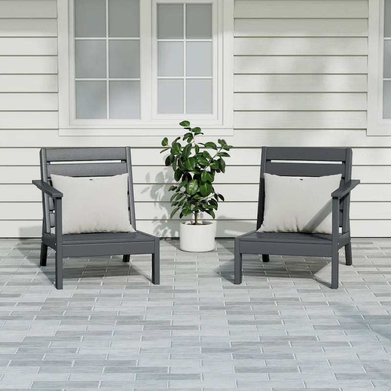 Polytrends Birchwood All Weather HDPE Outdoor Patio Deep Seating Sectional Loveseat