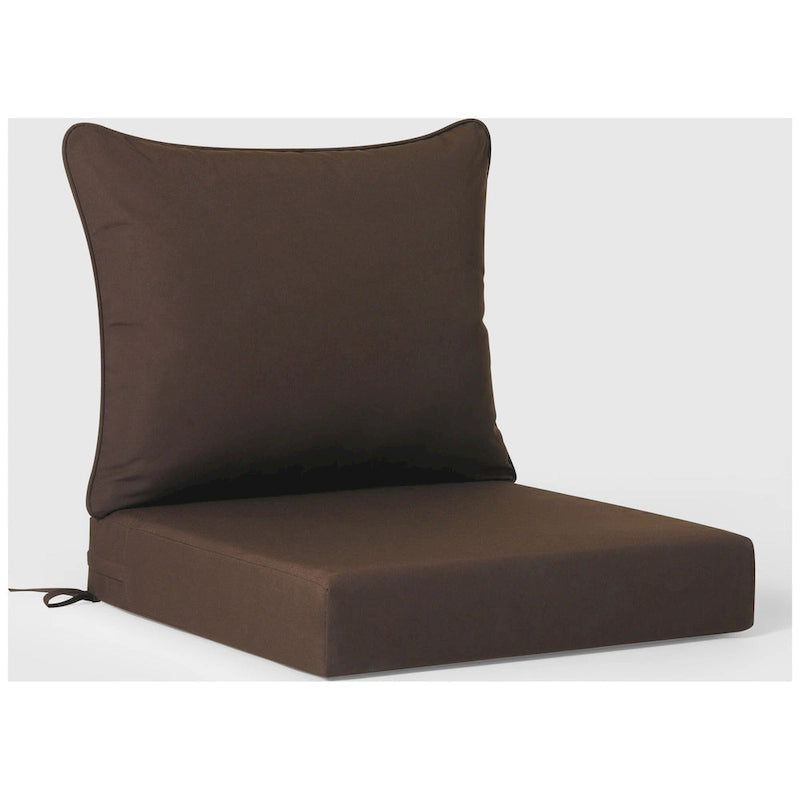 Polytrends Birchwood All Weather HDPE Outdoor Patio Deep Seating Weathered Wood Right Arm Facing Chair With Cushions (1-Piece)