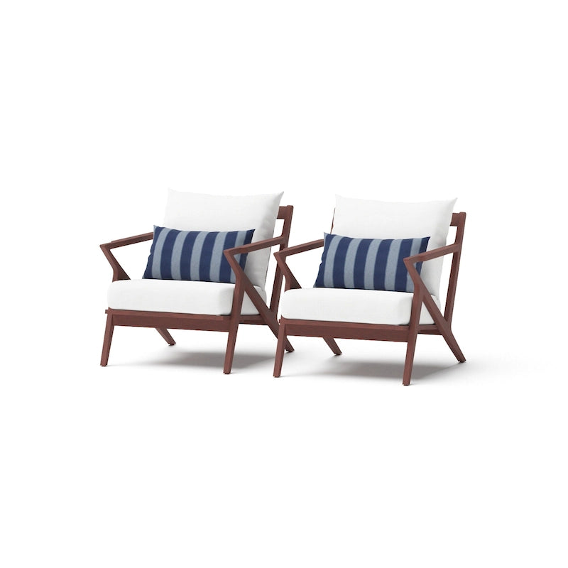 Vaughn 2 Piece Sunbrella Outdoor Patio Club Chairs
