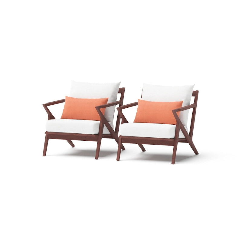 Vaughn 2 Piece Sunbrella Outdoor Patio Club Chairs