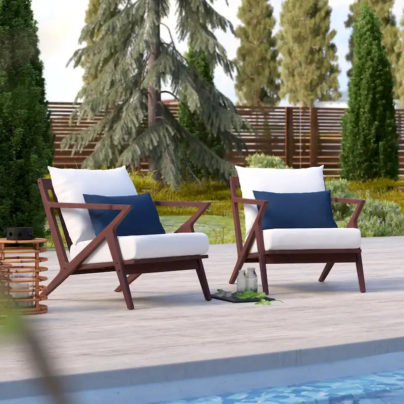 Vaughn 2 Piece Sunbrella Outdoor Patio Club Chairs