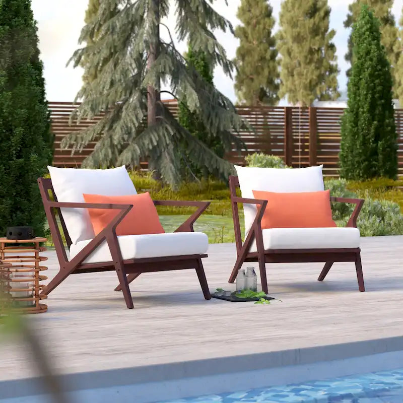Vaughn 2 Piece Sunbrella Outdoor Patio Club Chairs
