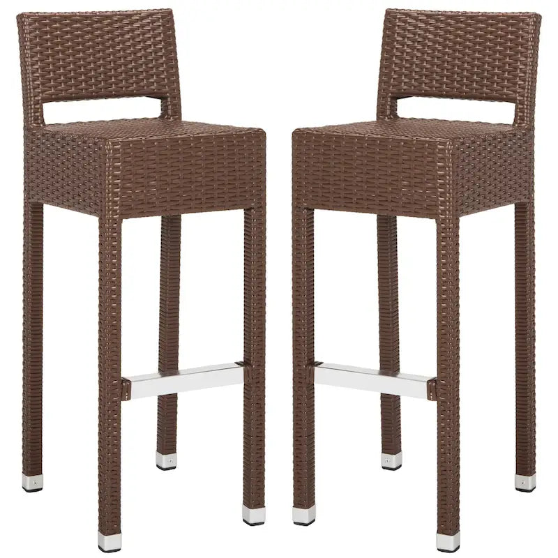 SAFAVIEH Landry Indoor-Outdoor Stacking Grey 30-inch Counter Stool - 13 W x 18 D x 38 H