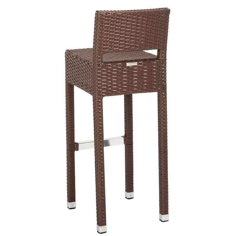 SAFAVIEH Landry Indoor-Outdoor Stacking Grey 30-inch Counter Stool - 13 W x 18 D x 38 H