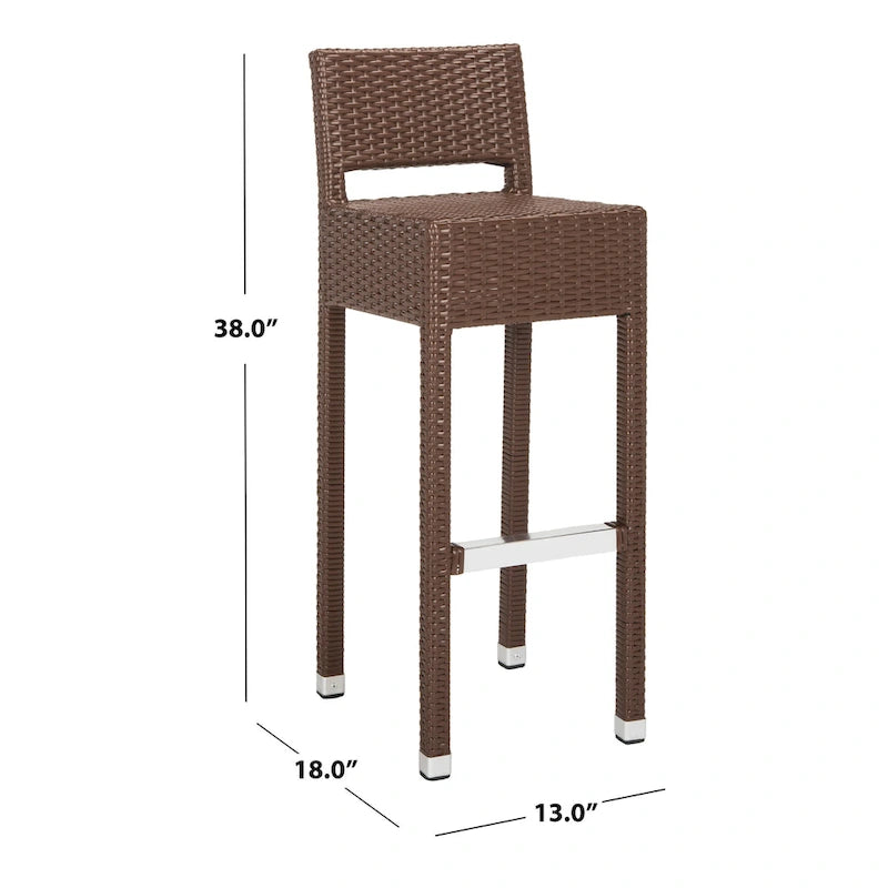 SAFAVIEH Landry Indoor-Outdoor Stacking Grey 30-inch Counter Stool - 13 W x 18 D x 38 H