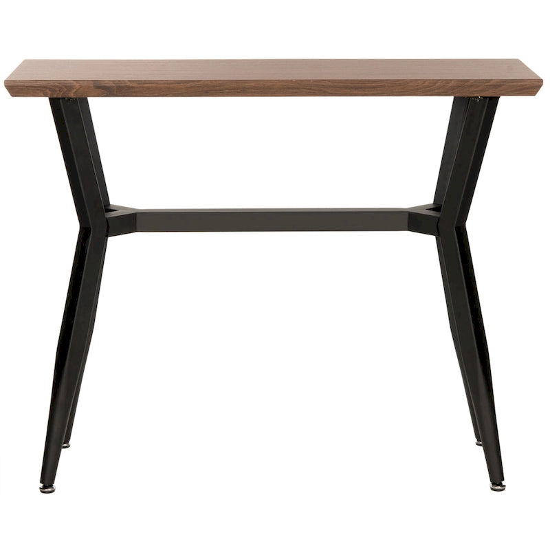 Mid-Century Wood Console Table with Black Metal Frame – Brown / Black