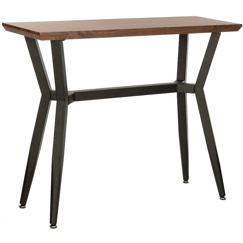 Mid-Century Wood Console Table with Black Metal Frame – Brown / Black