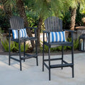 Outdoor Acacia Wood Adirondack Barstools, Set of 2