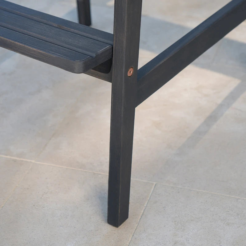 Outdoor Acacia Wood Adirondack Barstools, Set of 2