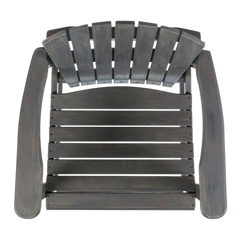 Outdoor Acacia Wood Adirondack Barstools, Set of 2