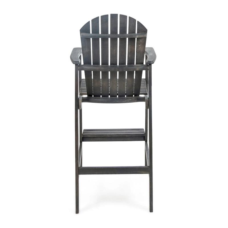 Outdoor Acacia Wood Adirondack Barstools, Set of 2