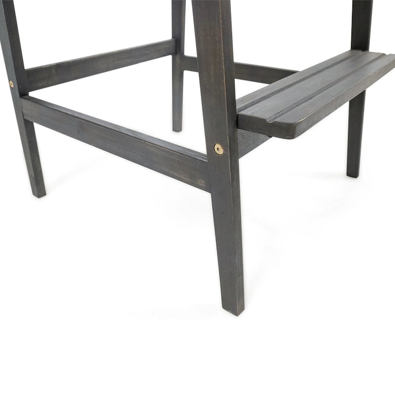 Outdoor Acacia Wood Adirondack Barstools, Set of 2
