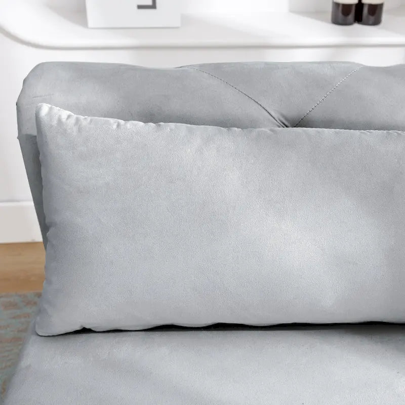 Storage pillow velvet chaise modern fabric rolled arm chaise
