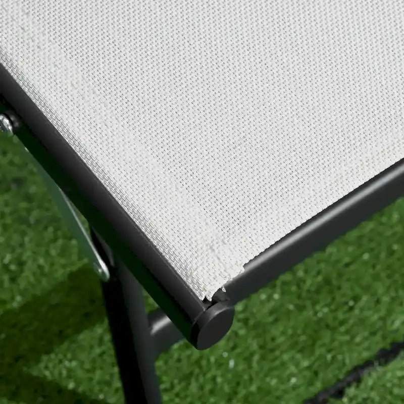 Chaise Lounge Outdoor, 2 Piece Lounge Chair With Wheels, Tanning Chair With 5 Adjustable Positions