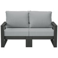 Polytrends Endless Outdoor Patio Love Seat with Gray Frame