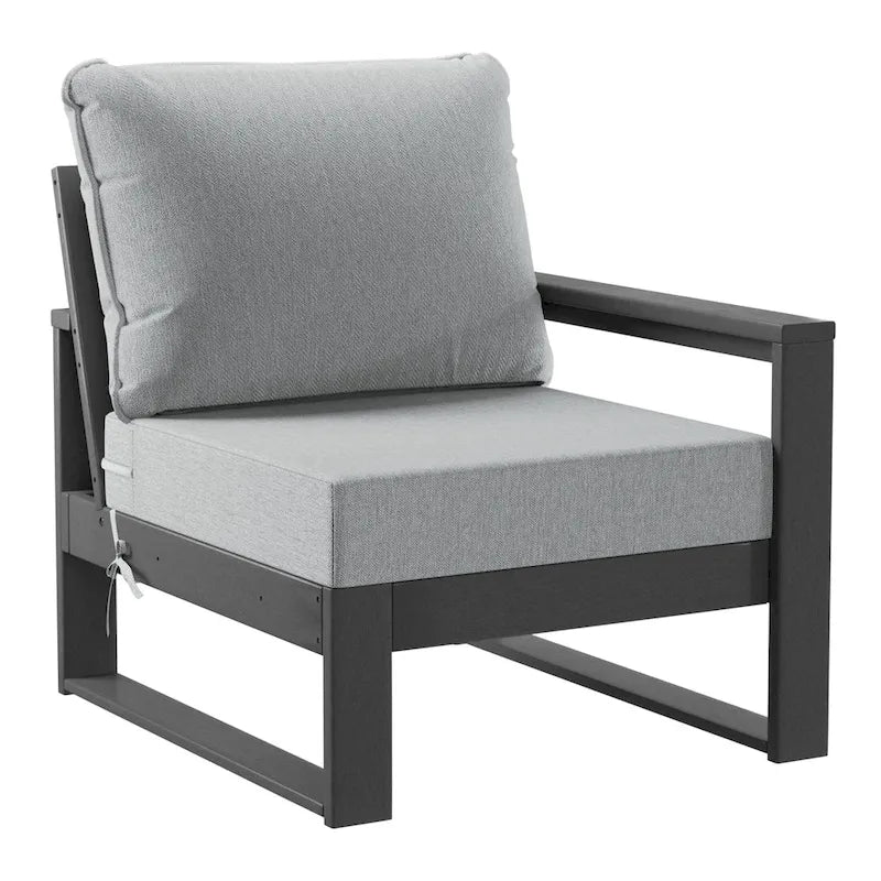 Polytrends Endless Outdoor Patio Love Seat with Gray Frame
