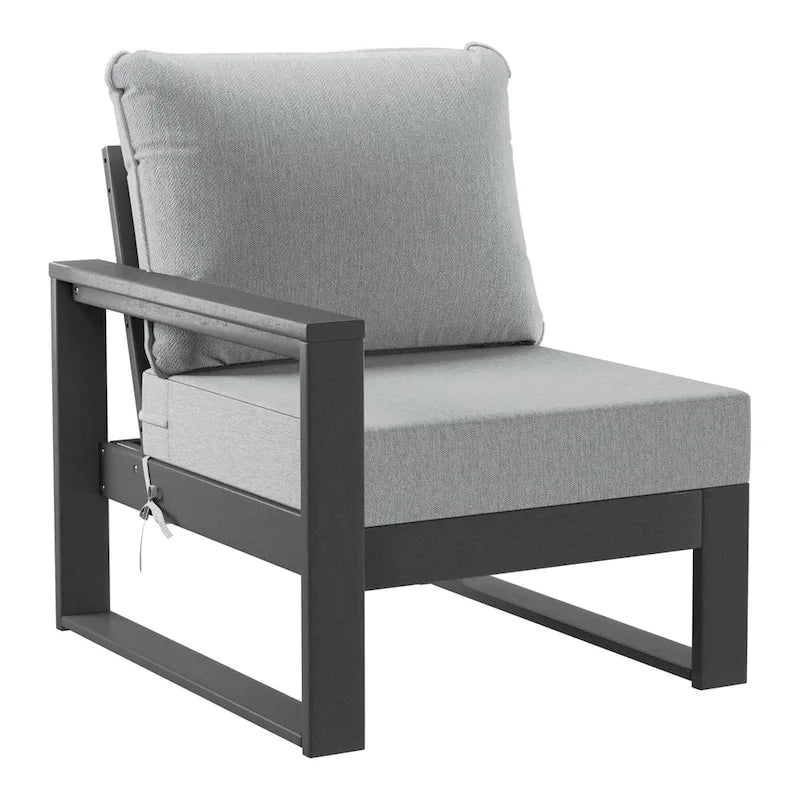 Polytrends Endless Outdoor Patio Love Seat with Gray Frame