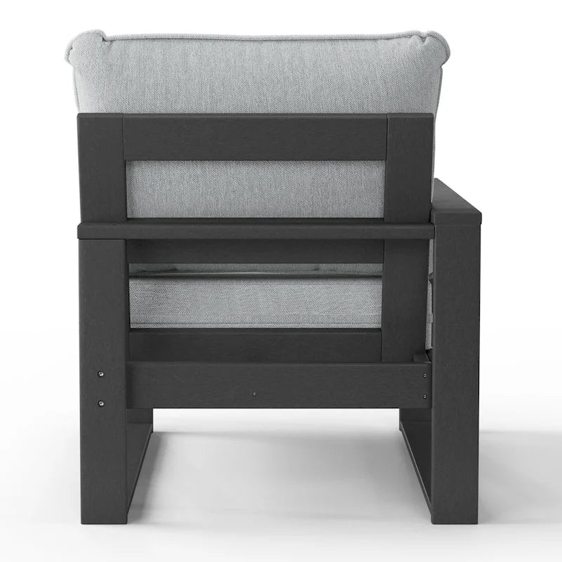 Polytrends Endless Outdoor Patio Love Seat with Gray Frame