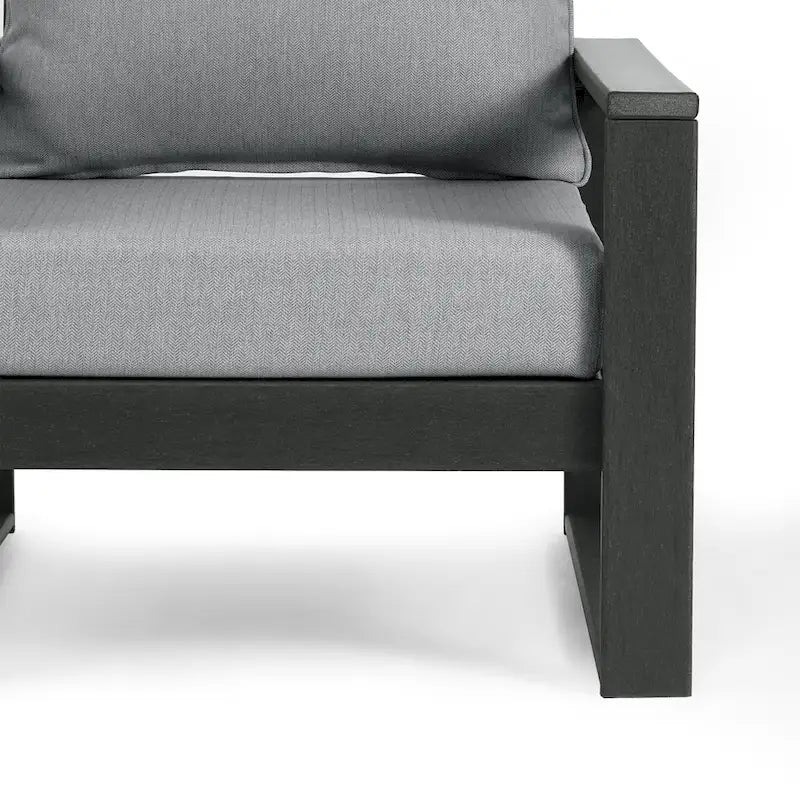 Polytrends Endless Outdoor Patio Love Seat with Gray Frame
