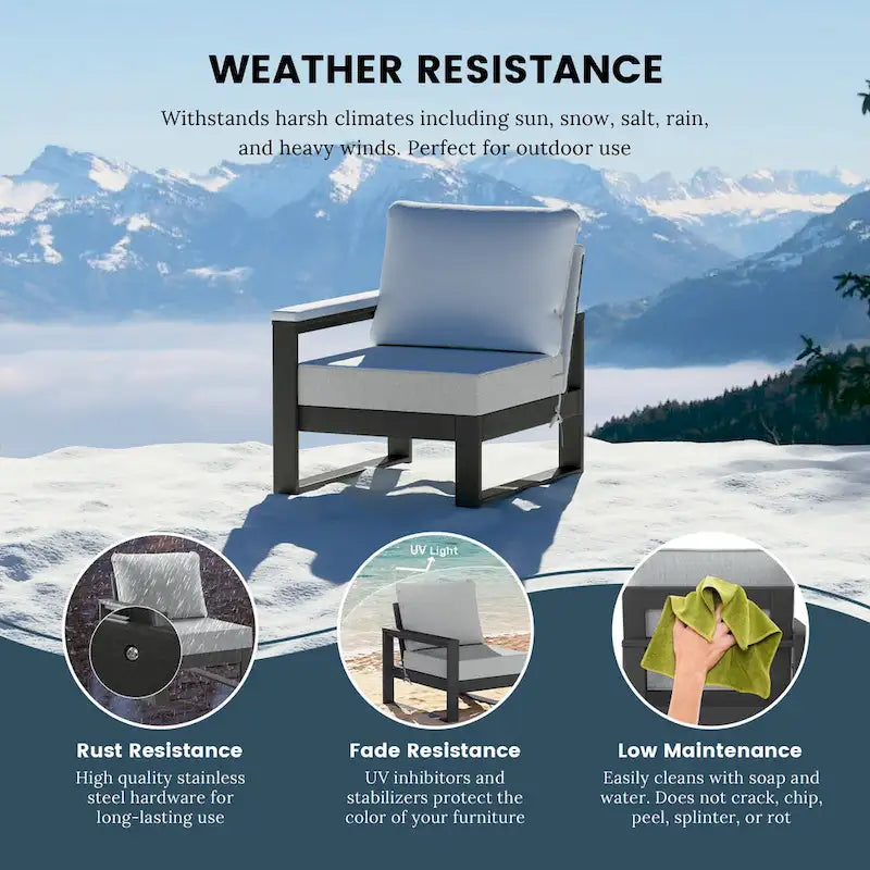 Polytrends Endless Outdoor Patio Love Seat with Gray Frame