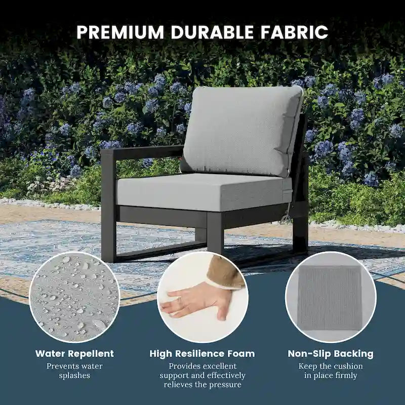 Polytrends Endless Outdoor Patio Love Seat with Gray Frame