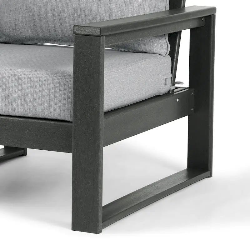 Polytrends Endless Outdoor Patio Love Seat with Gray Frame
