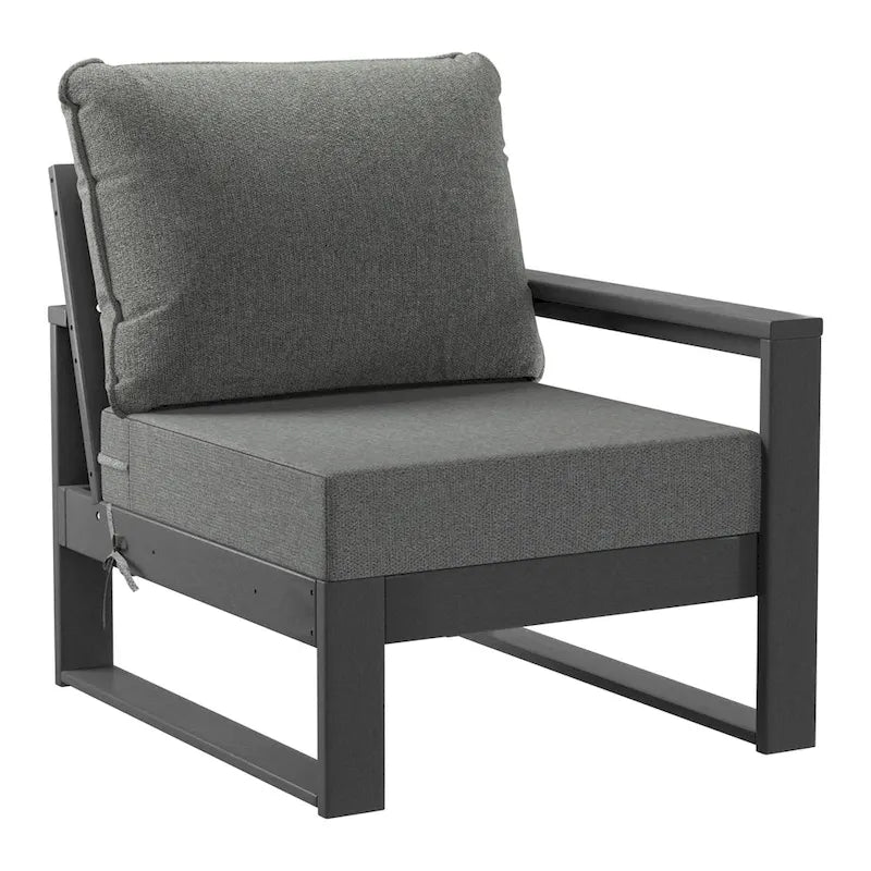 Polytrends Endless Outdoor Patio Love Seat with Gray Frame