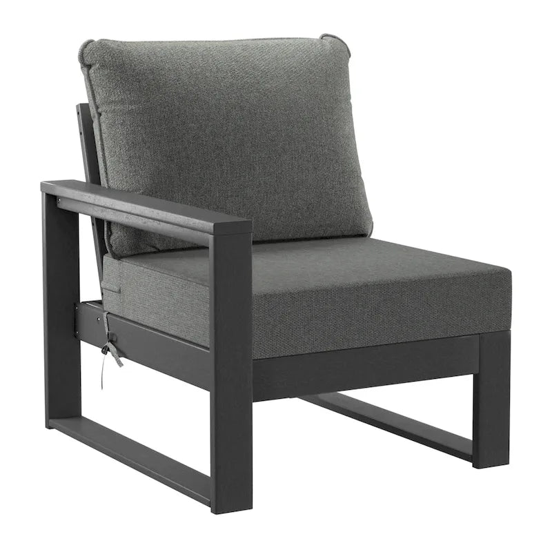 Polytrends Endless Outdoor Patio Love Seat with Gray Frame