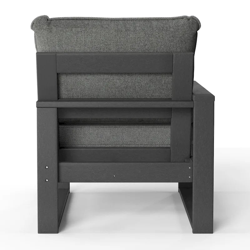Polytrends Endless Outdoor Patio Love Seat with Gray Frame