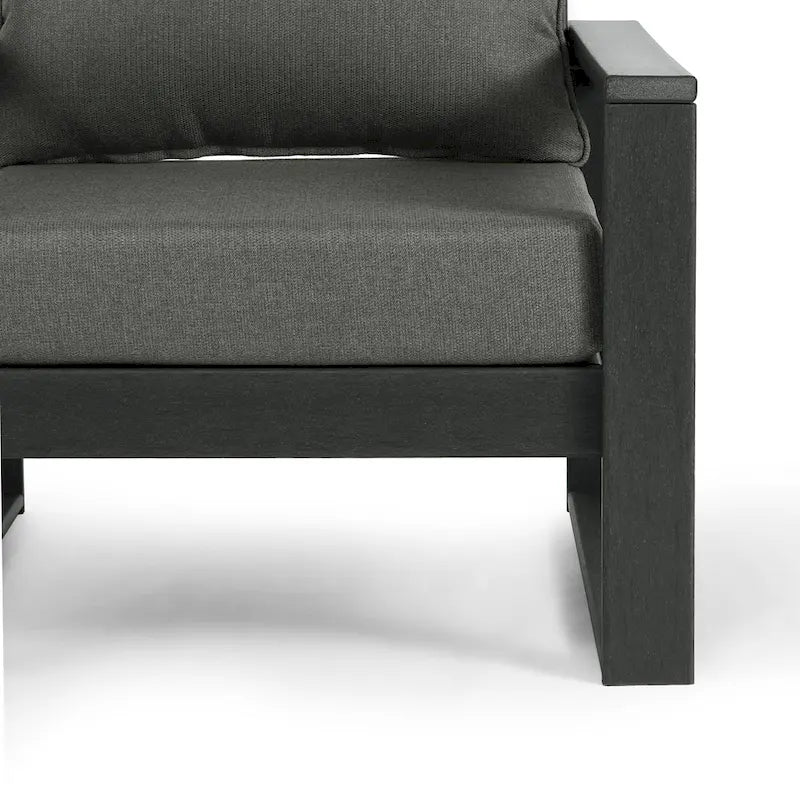 Polytrends Endless Outdoor Patio Love Seat with Gray Frame