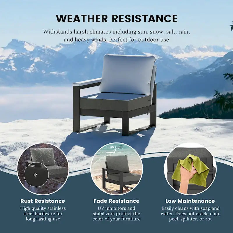 Polytrends Endless Outdoor Patio Love Seat with Gray Frame