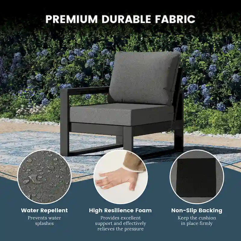 Polytrends Endless Outdoor Patio Love Seat with Gray Frame