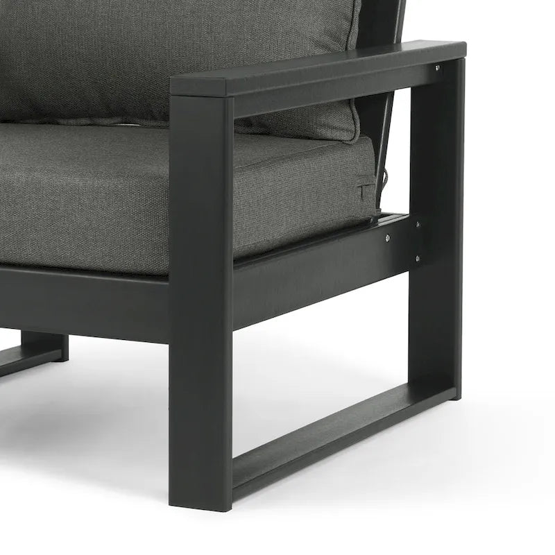 Polytrends Endless Outdoor Patio Love Seat with Gray Frame