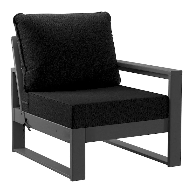 Polytrends Endless Outdoor Patio Love Seat with Gray Frame