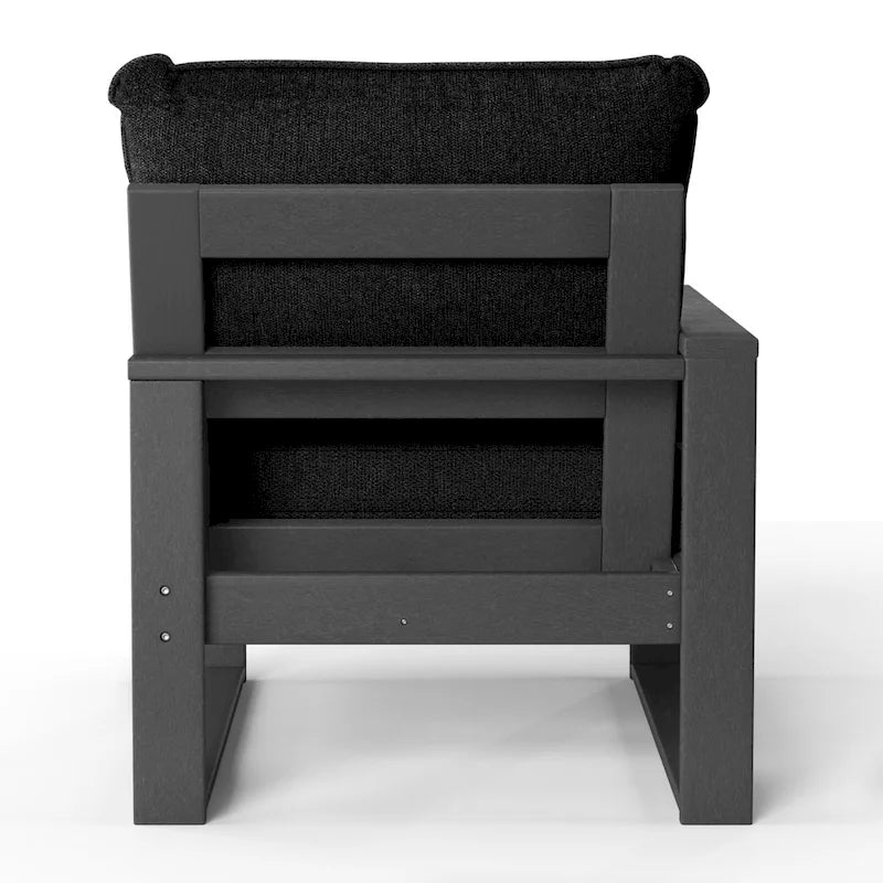 Polytrends Endless Outdoor Patio Love Seat with Gray Frame