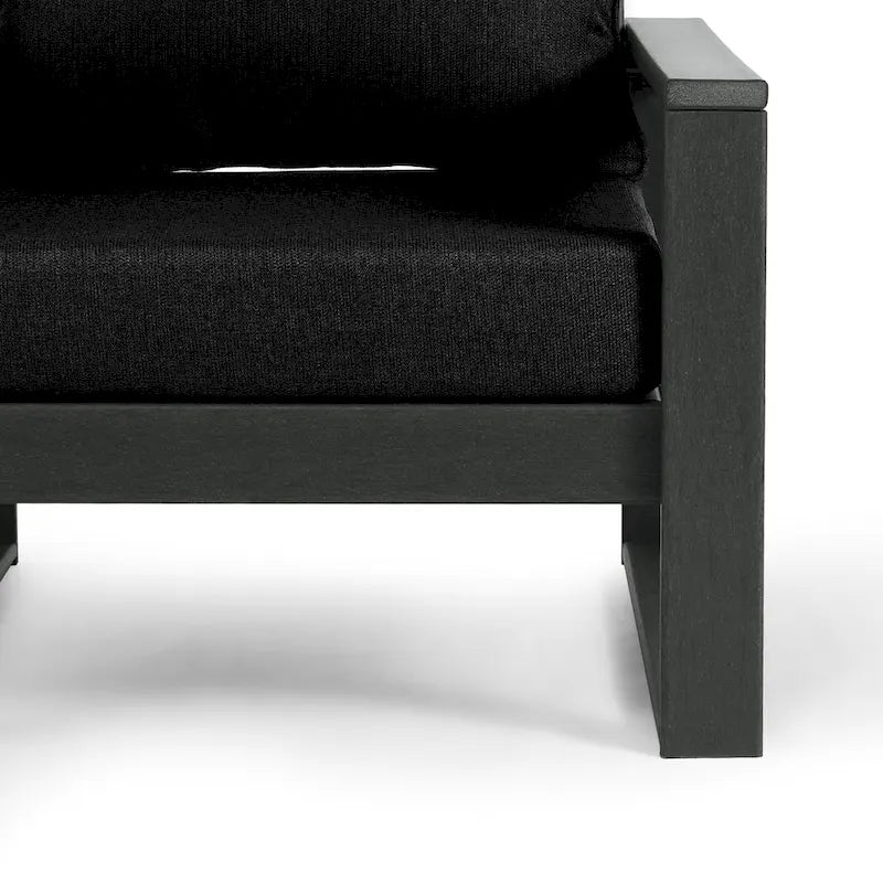 Polytrends Endless Outdoor Patio Love Seat with Gray Frame
