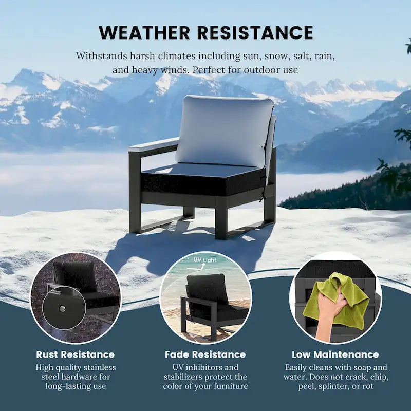 Polytrends Endless Outdoor Patio Love Seat with Gray Frame