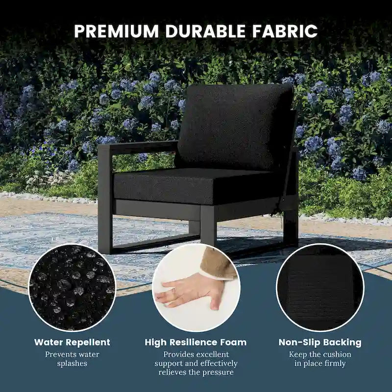 Polytrends Endless Outdoor Patio Love Seat with Gray Frame