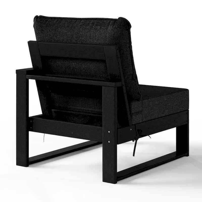 Polytrends Endless Patio Deep Seating Right Arm Chair with Black Frame