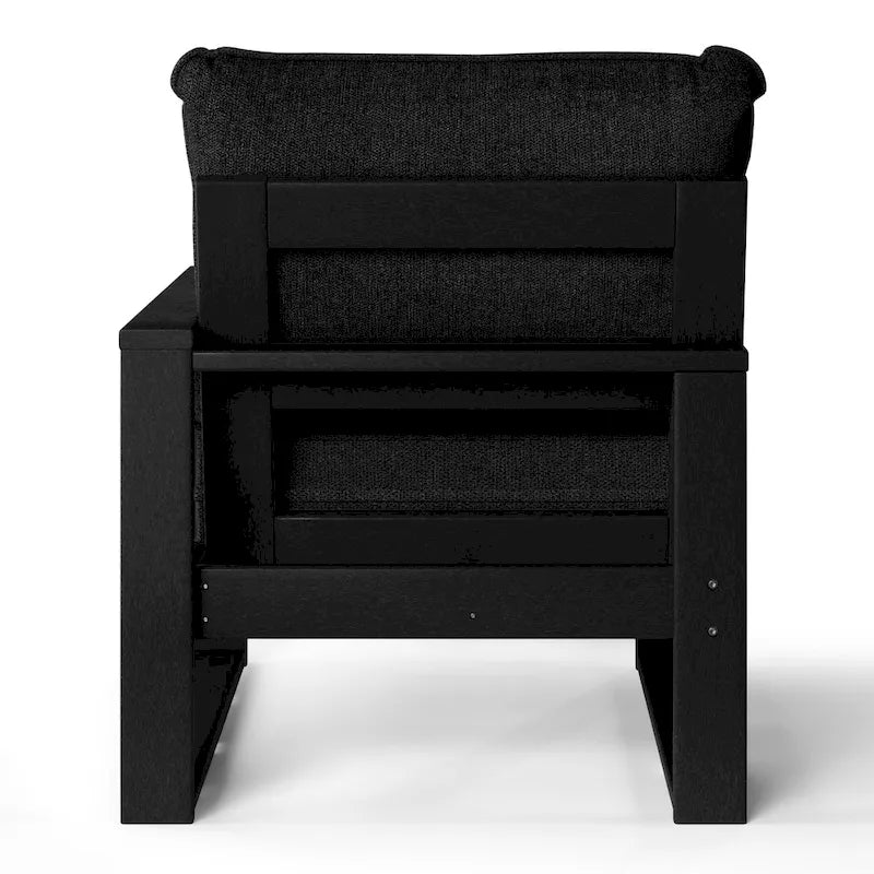 Polytrends Endless Patio Deep Seating Right Arm Chair with Black Frame
