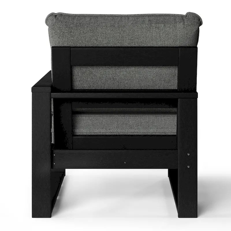 Polytrends Endless Patio Deep Seating Right Arm Chair with Black Frame