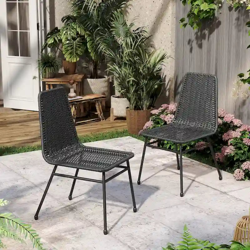 Madison Outdoor Rattan Dining Chair (Set of 2) by Christopher Knight Home