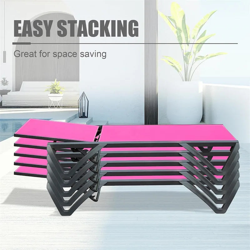 GDFStudio - Adrian Outdoor Aluminum Lounge Chair Set with Adjustable Backrest and Side Table