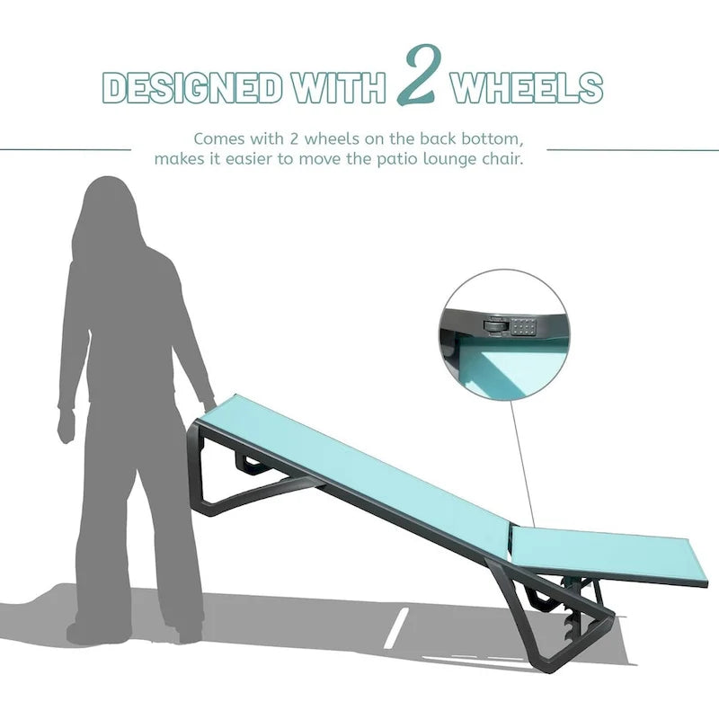 GDFStudio - Adrian Outdoor Aluminum Lounge Chair Set with Adjustable Backrest and Side Table